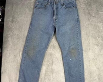 Levi's 505 Regular Fit Blue Denim Jeans Mens Size 34