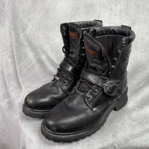 Mayura Boots Indian 2471 Vintage Zwart Cowboy Biker Laarzen Heren Vierkante Neus Platte Hak Afneembaar Spoor Echt Leer 118 311427
