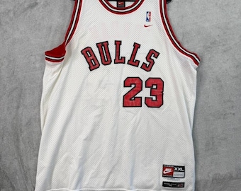 1984-1985 Michael Jordan Chicago Bulls Nike XL NBA Rookie RC shirt wit rood