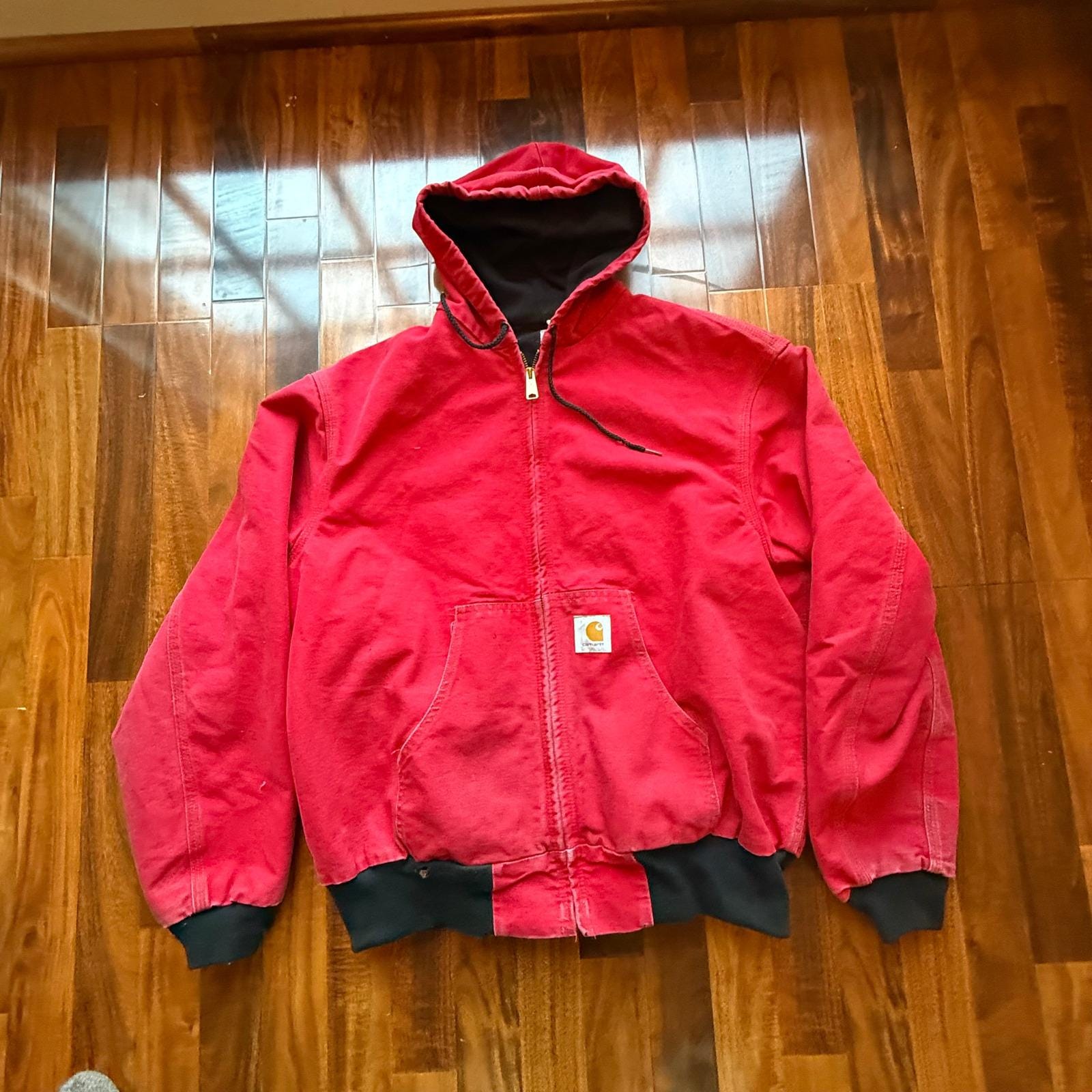 Vintage Carhartt Active Jacket Red - Etsy Hong Kong