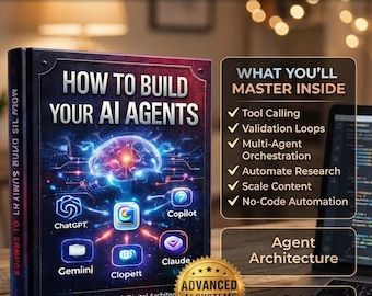 Comment créer des agents IA et gagner de l'argent en ligne | Sans code | ChatGPT, Gemini, Copilot M365, Claude, n8n, Make, Perplexity | E-book sur l'IA d'entreprise