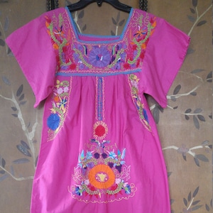 AI　70s Pale Pink Mexican Dress VINTAGE 70s Bright Pink Mexican Dress L - Etsy Canada