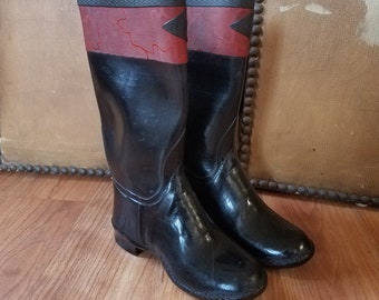 50s /60s childrens Wellington boots/rubber boots / rain boots by Playtime