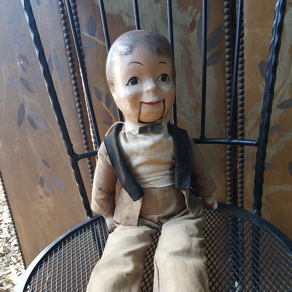 Rare 30s Charlie McCarthy willie talk ventriloquist dummy puppet doll