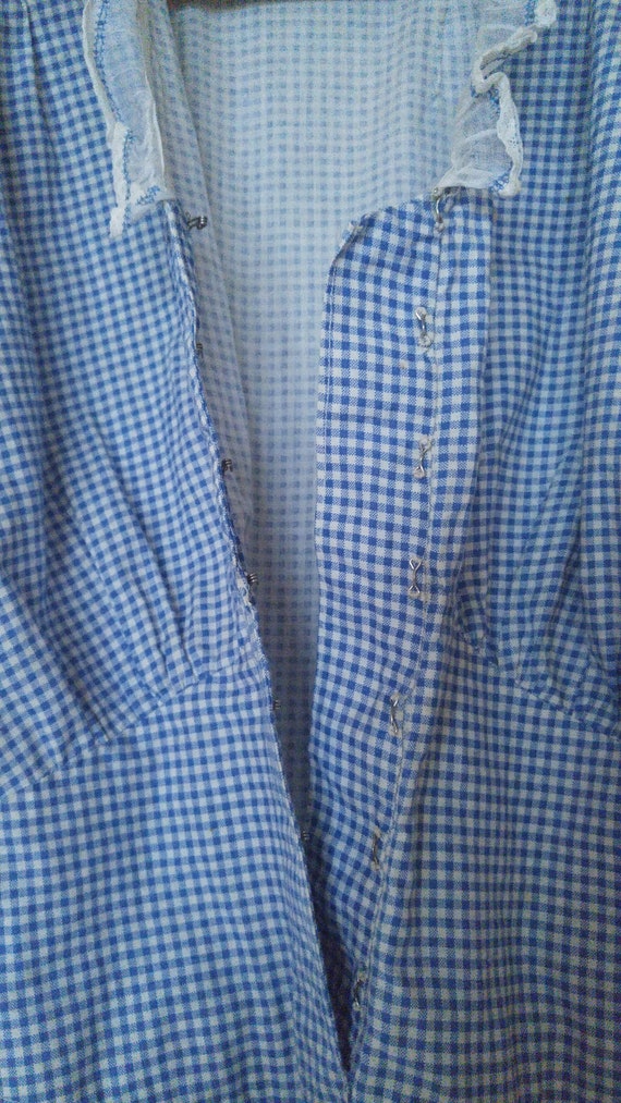 1920's blue and white gingham Prairie / country d… - image 9