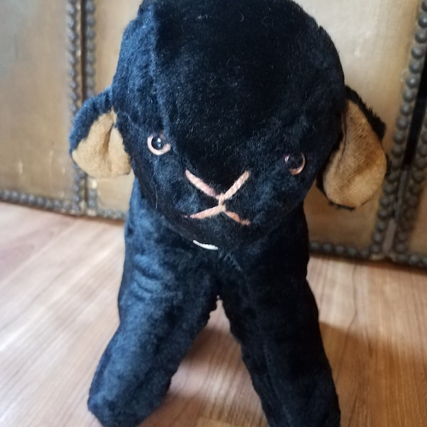 40s Rare Black lamb possibly Steiff, musical stuffed toy in like new condition!