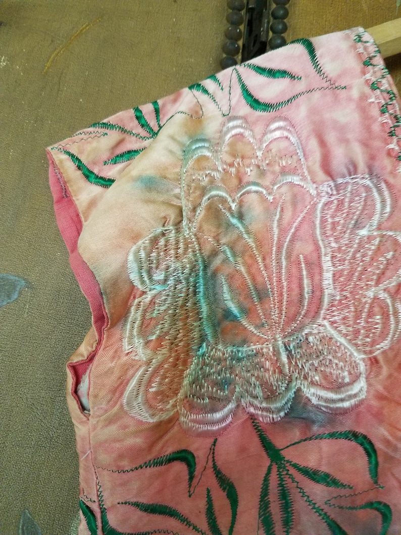 70s exquisite embroidered dye blouse with Hollywood Costumers Portland Or label