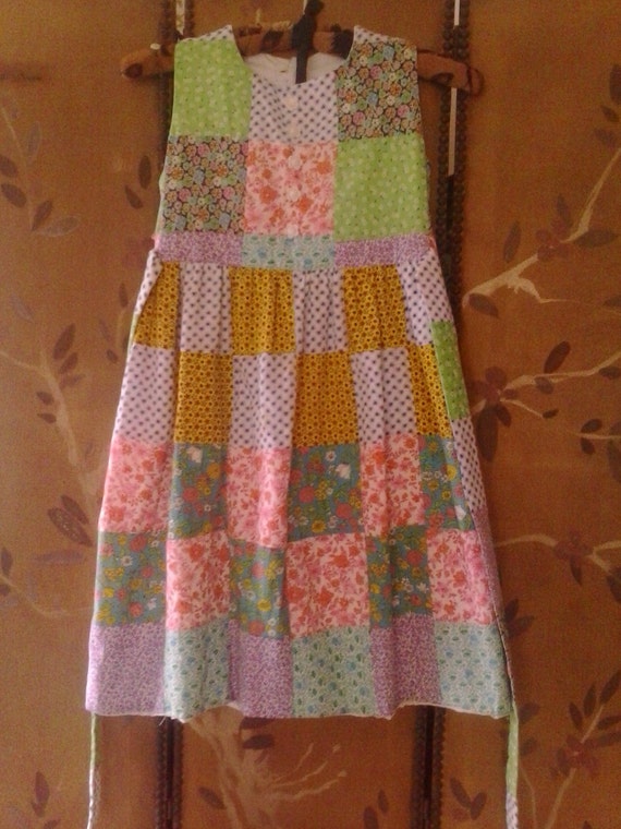70s girls patchwork summer dress