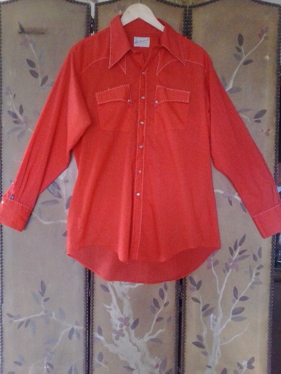 70's Bright red Rockmount Ranchwear Western shirt