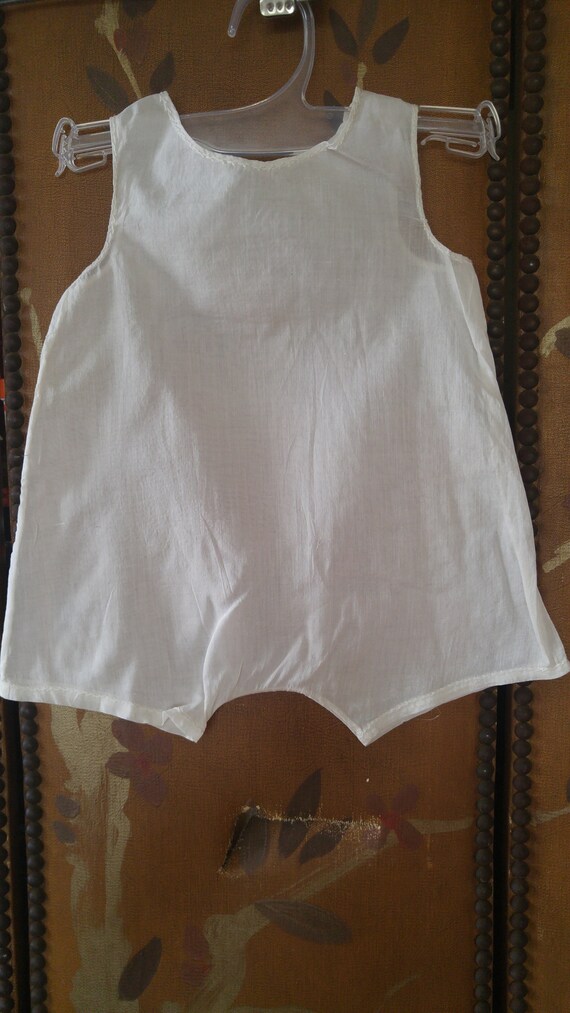 20's white cotton baby onesie