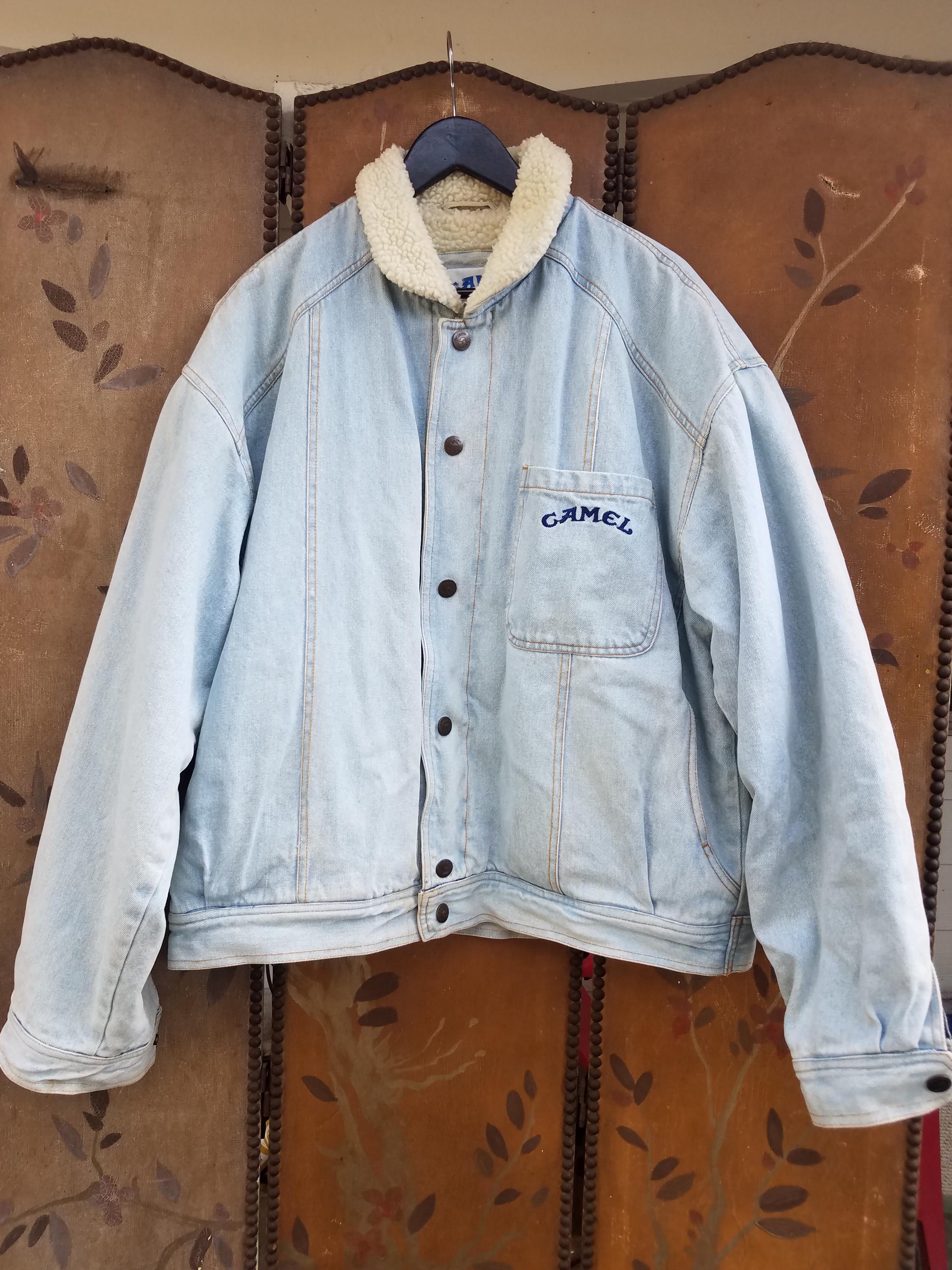 camel cigarette denim jacket Vintage 1990s Cigarettes' Embroidered Logo Jean / Vintage / Fall Outerwear / Streetwear Fashion / Button Down Judy Blues denim is designed in Los Angeles USA Joe Camel Jacket Cigarettes Embroidered