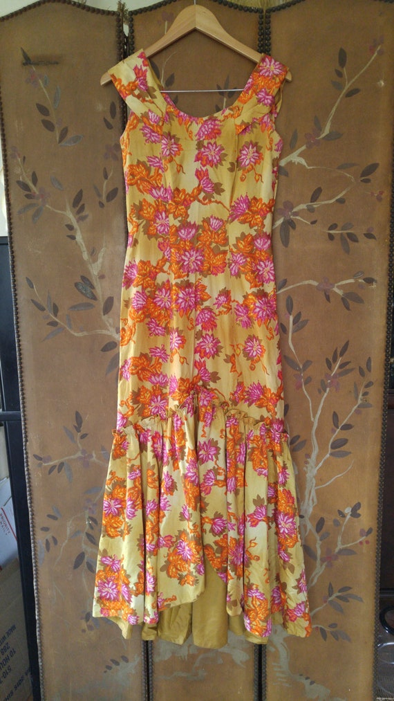 70s maxi flowered Hawaiian dress by Liberty House