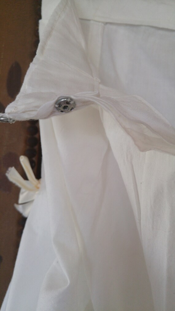 80's white ruffled bo peep style boho maxi skirt … - image 8