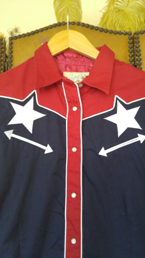 Red white and blue western best sale shirts