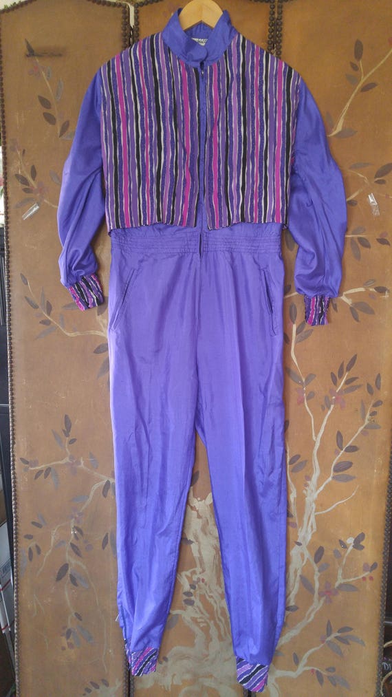 bright purple jumpsuit