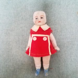 Antique miniature mignonette bisque jointed arms and legs doll made in Germany
