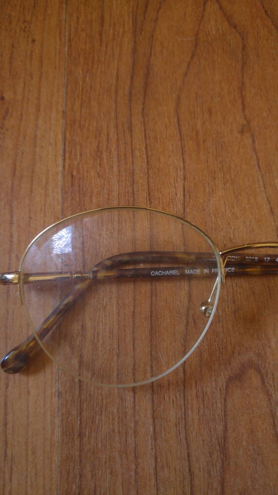 70s Cacharel round spectacle glasses with faux to… - image 4