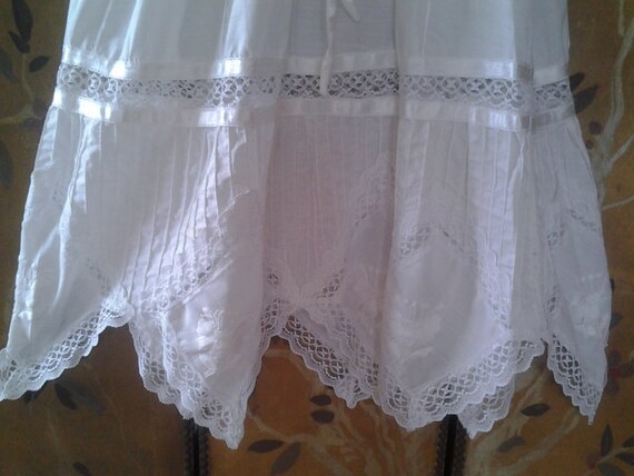 White cotton and lace gypsy wedding / boho dress - image 5