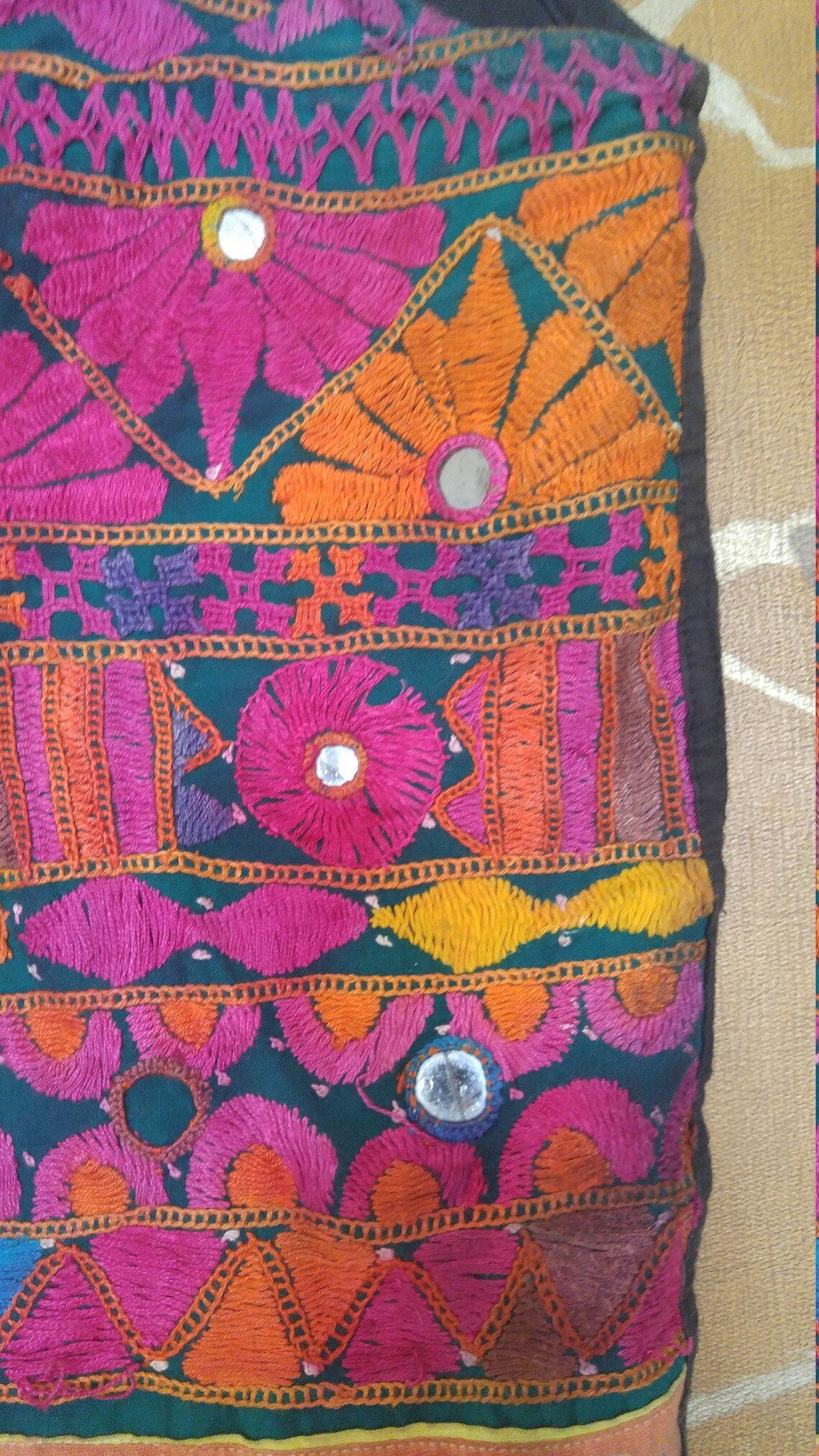 80's Indian Embroidered and Mirrored Vest Top With Ties at Open Back - Etsy
