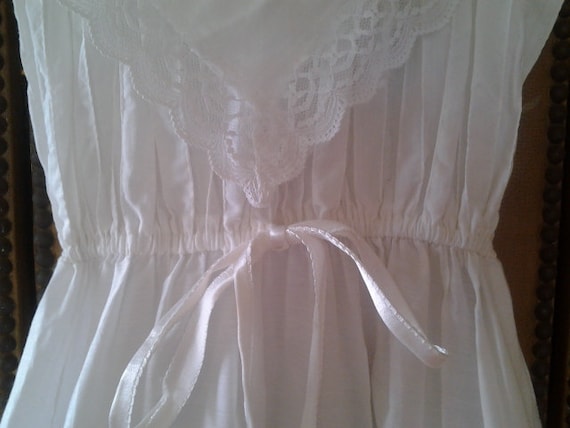 White cotton and lace gypsy wedding / boho dress - image 3