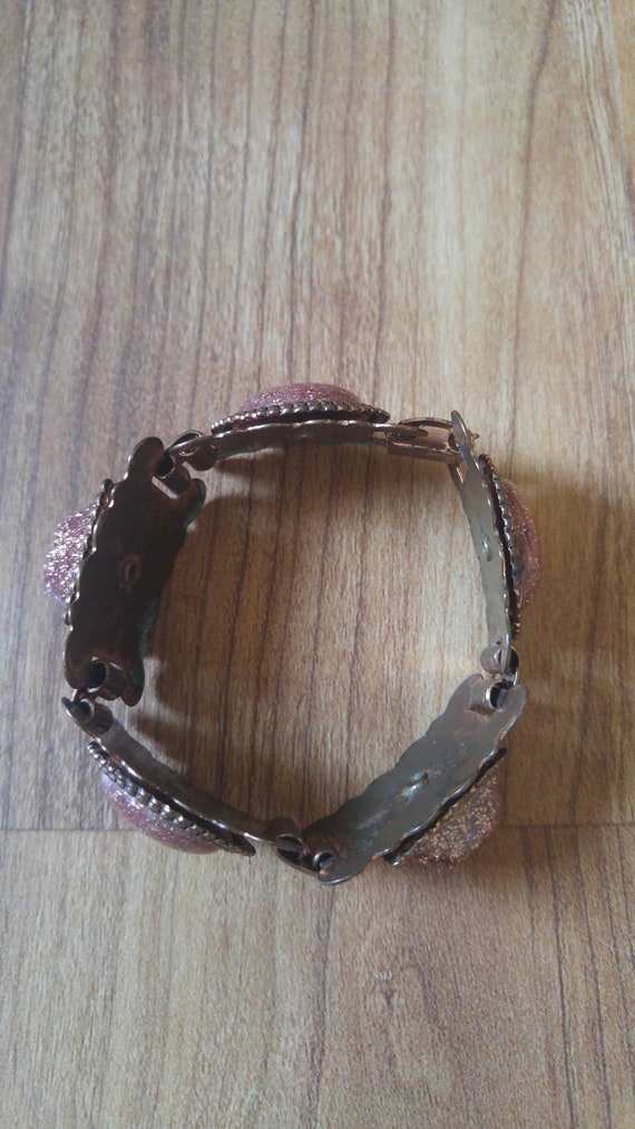 50's copper bracelet with glitter resin detail - image 6