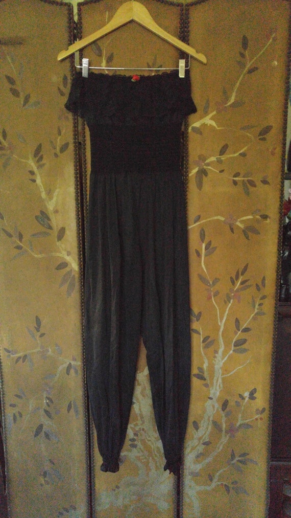 80s Black UnderCover Wear sleeveless pantsuit