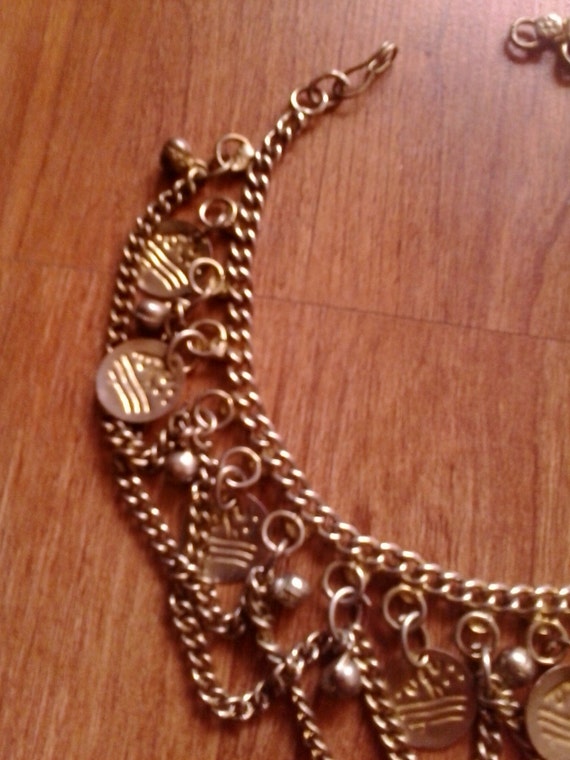 80s ethnic coin and bell ankle bracelet - image 2