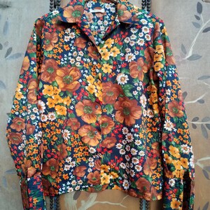 70s flower power unisex shirt / blouse by I.magnin