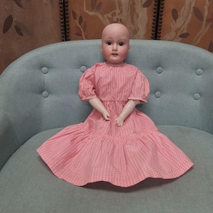 Antique 1900s Morimura brothers bisque head doll with glass sleepy eyes and jointed kid body