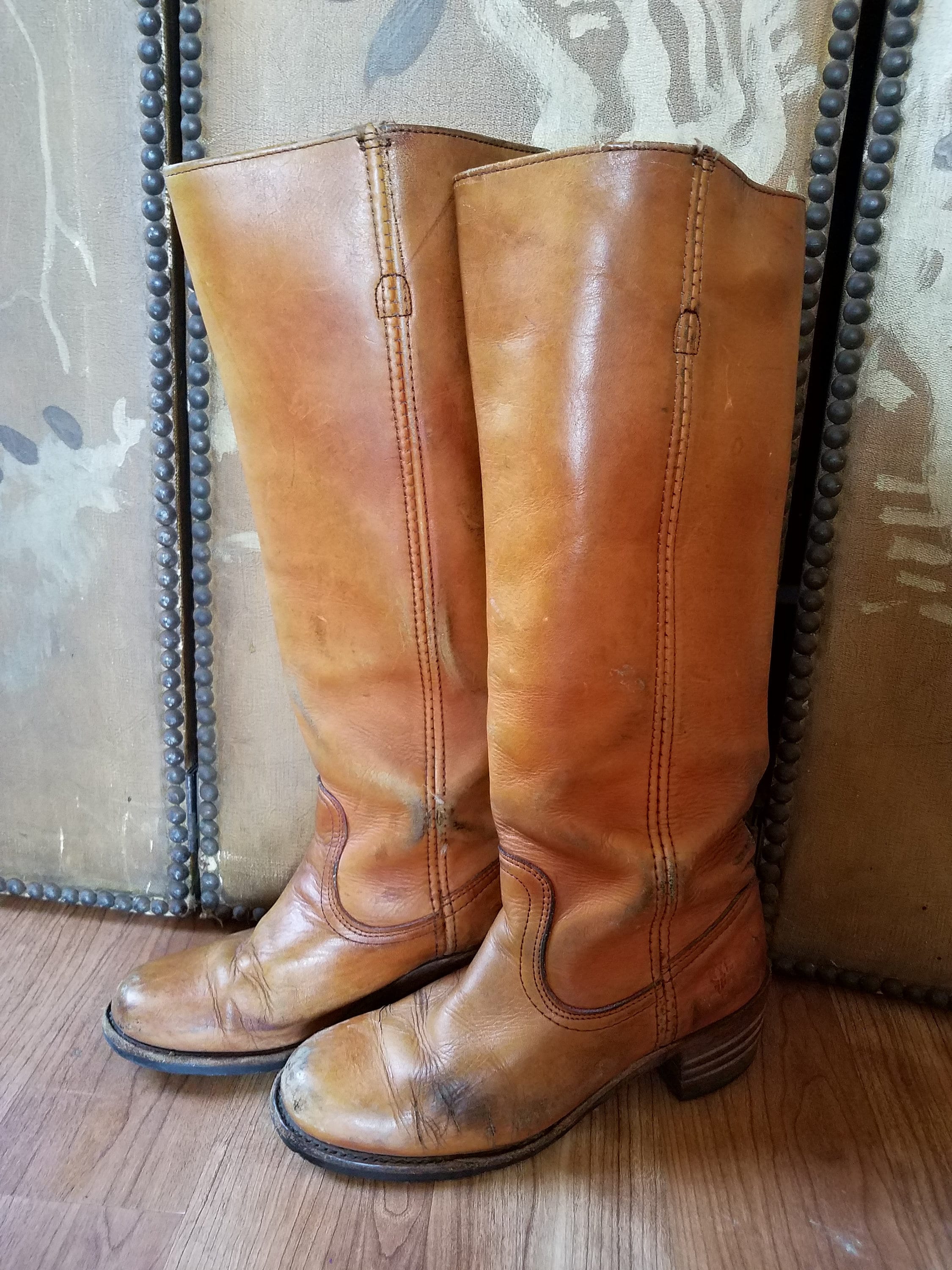 70s Tan Leather Frye Campus Boots Hipster Boots