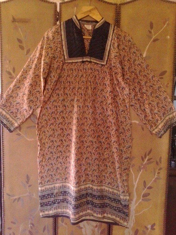 80s Indian gauze hippie / boho dress