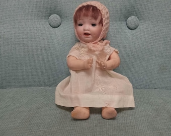 Antique Hertwig Bisque Miniature Early 1900's German Side Glancing