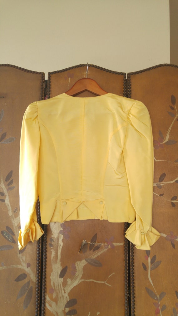 20's yellow sateen crop jacket - image 6