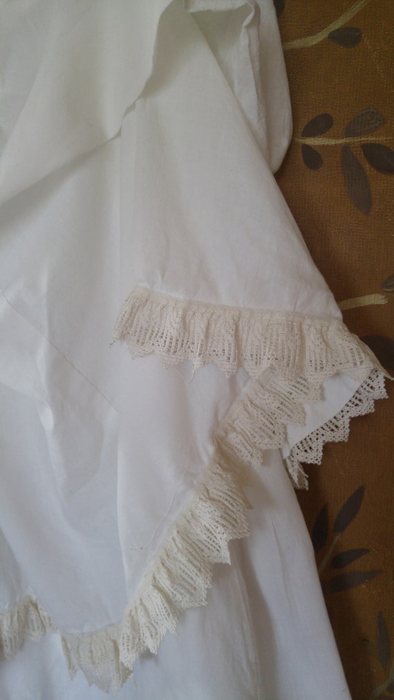 80's white ruffled bo peep style boho maxi skirt … - image 5