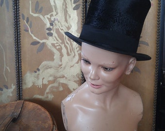 1890's Tall top hat by Knox New York in original leather hat box