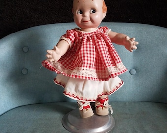 Antique 1930s original Scooties Kewpie composition doll with moving limbs, head and side glance eyes in beautiful condition