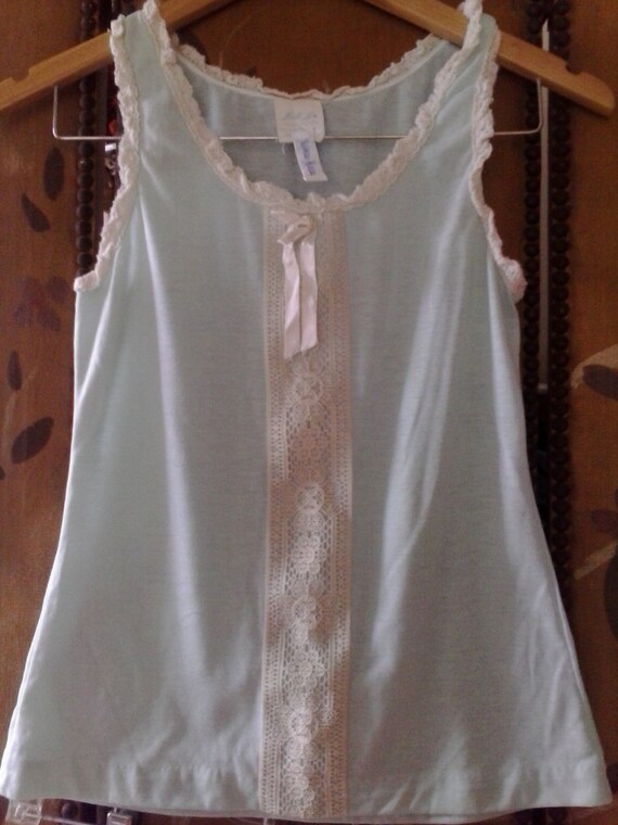 80s Neiman Marcus turquoise and cream lace pantie… - image 2