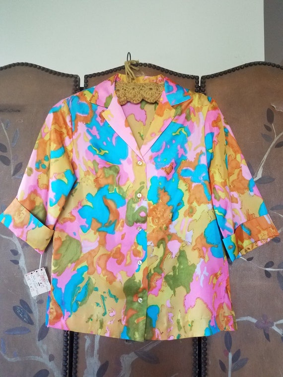 60s Alex Colman acid psychedelic blouse. New deads