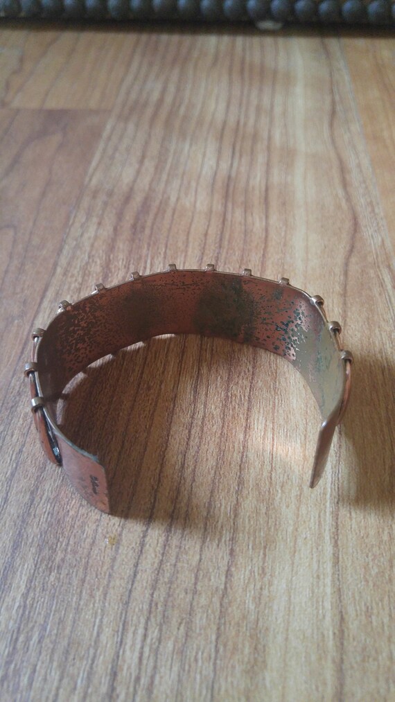 50's abstract copper cuff bangle by Renoir - image 2