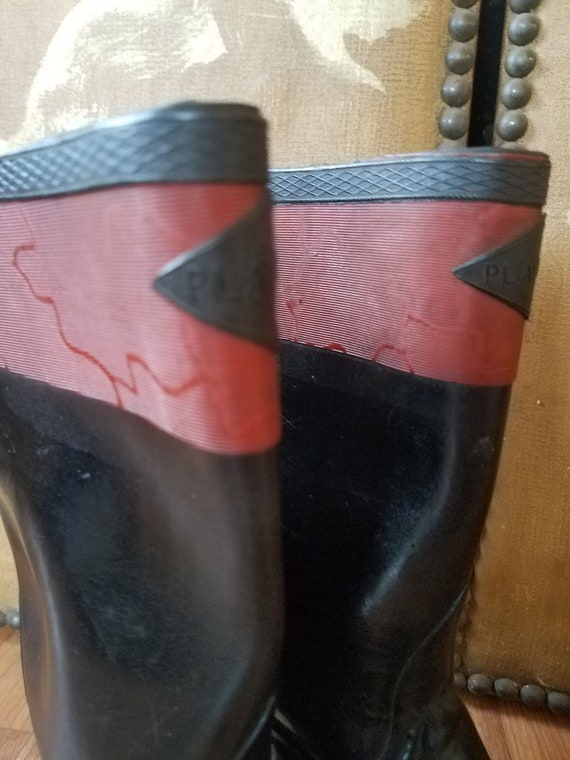 50s /60s childrens Wellington boots/rubber boots … - image 8