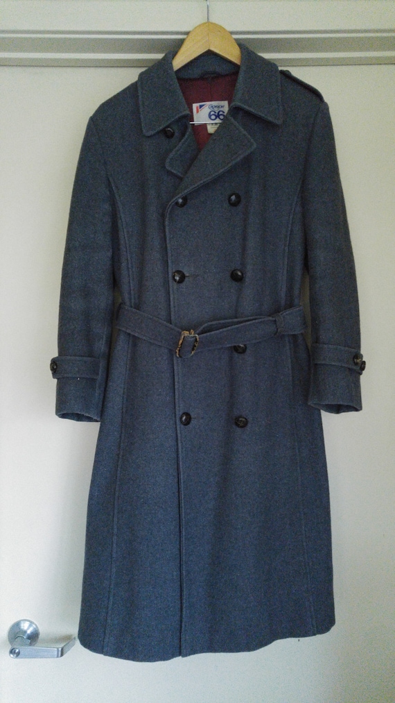 SALE!! 60s / 70s mens long grey Mod wool coat by C