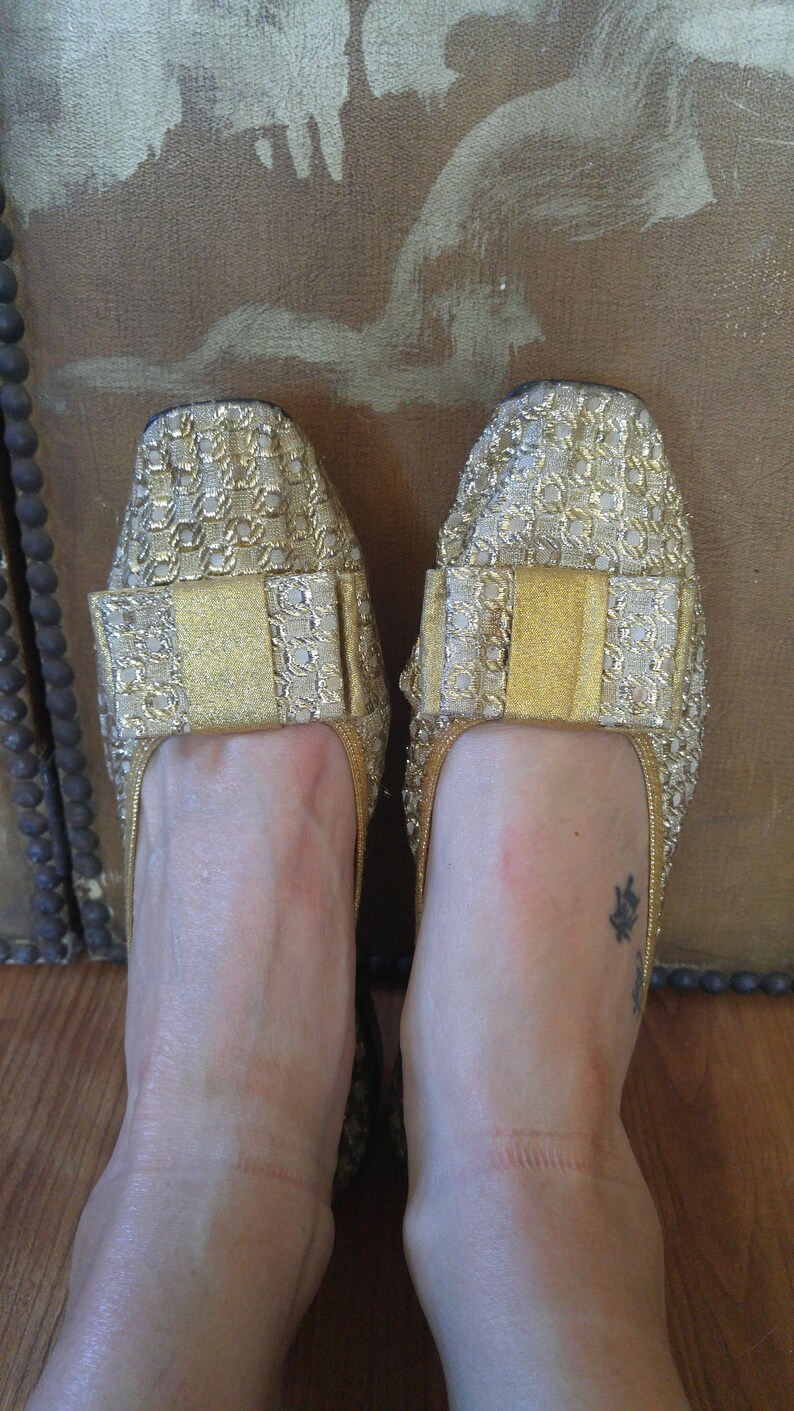 gold slip on dress shoes