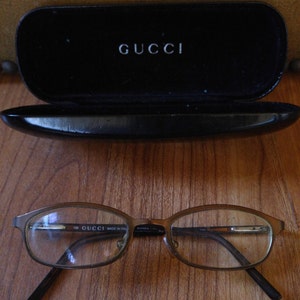 Vintage oval Gucci reading glasses with case image 1