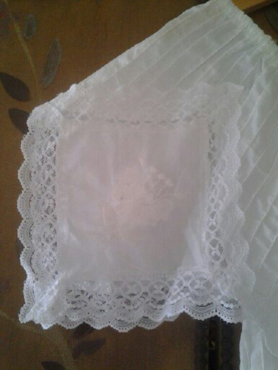 White cotton and lace gypsy wedding / boho dress - image 4
