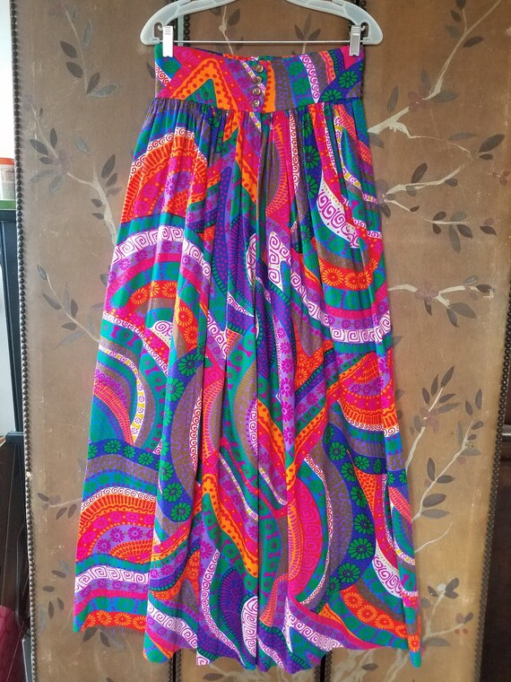 60s psychedelic maxi skirt