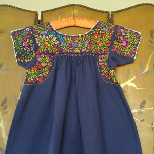 80s blue embroidered flowered peasant smock top image 7