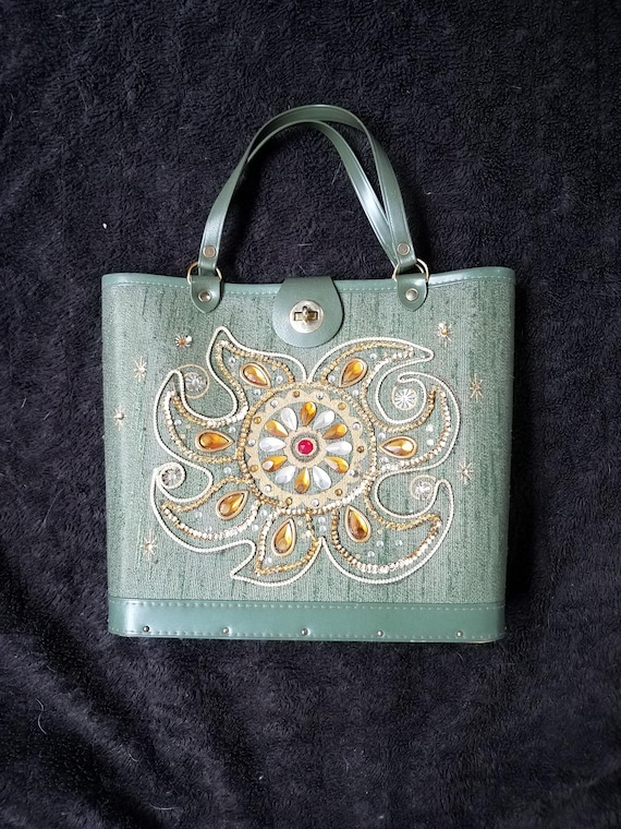 60s olive sun honeypot embellished purse bag