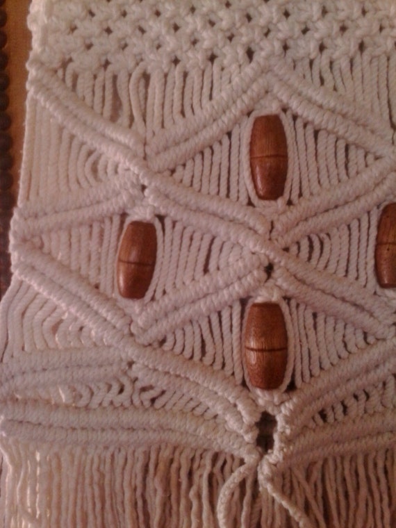 70s macrame beaded and fringed hippie boho bag - image 3