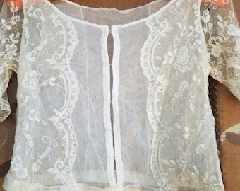 1900s lace net childs under garment top