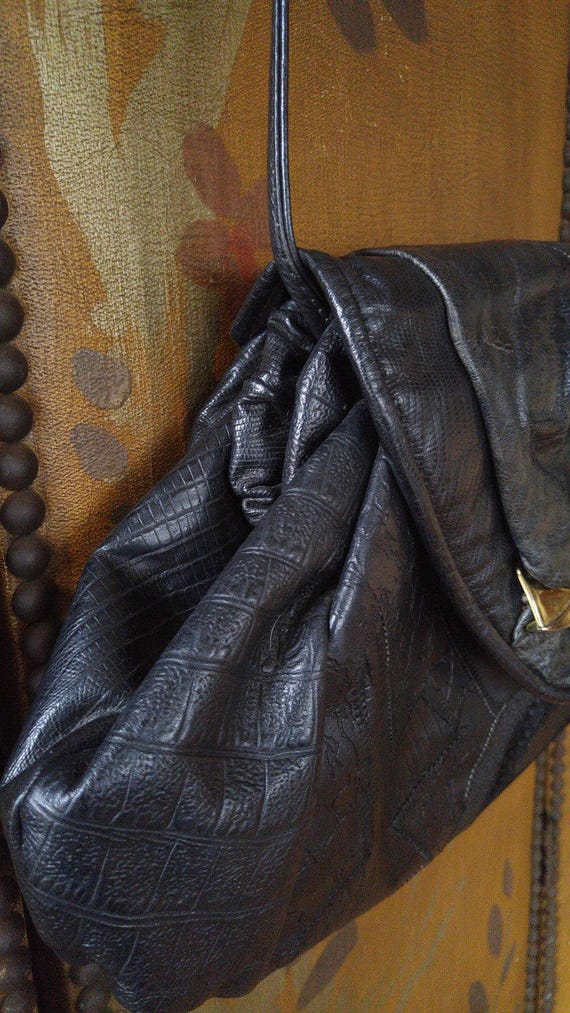80s Black Leather Patchwork Handbag by 5th Ave Handbags - Etsy 80s Black Leather Patchwork Handbag by 5th Ave Handbags - Etsy